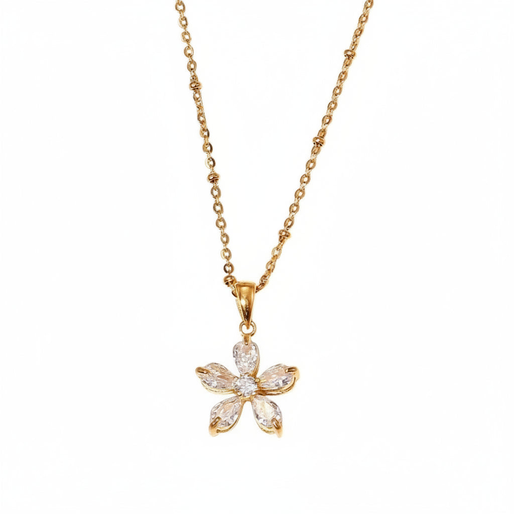 Gold plated May flower necklace
