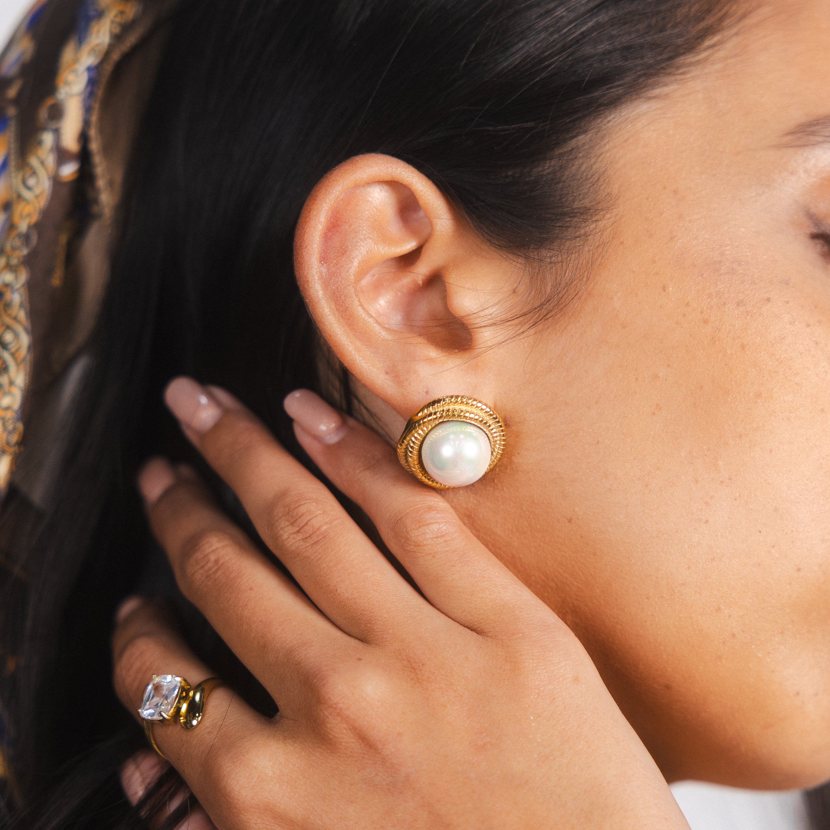 Cressida Pearl Twist Earrings