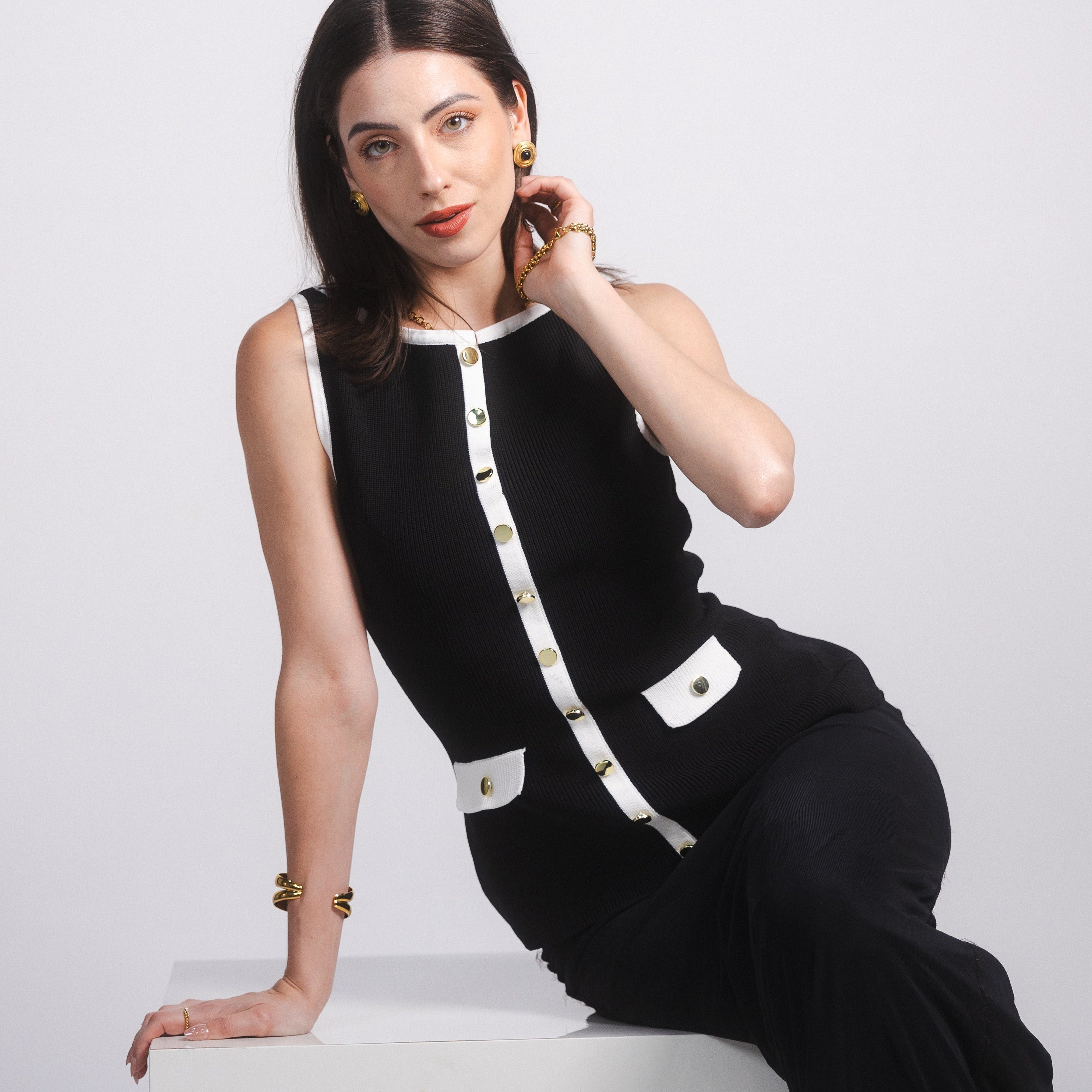 Lila Bead Zircon Ring