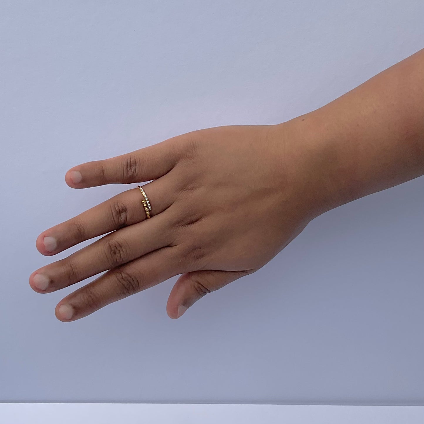 LILA BEAD ZIRCON RING
