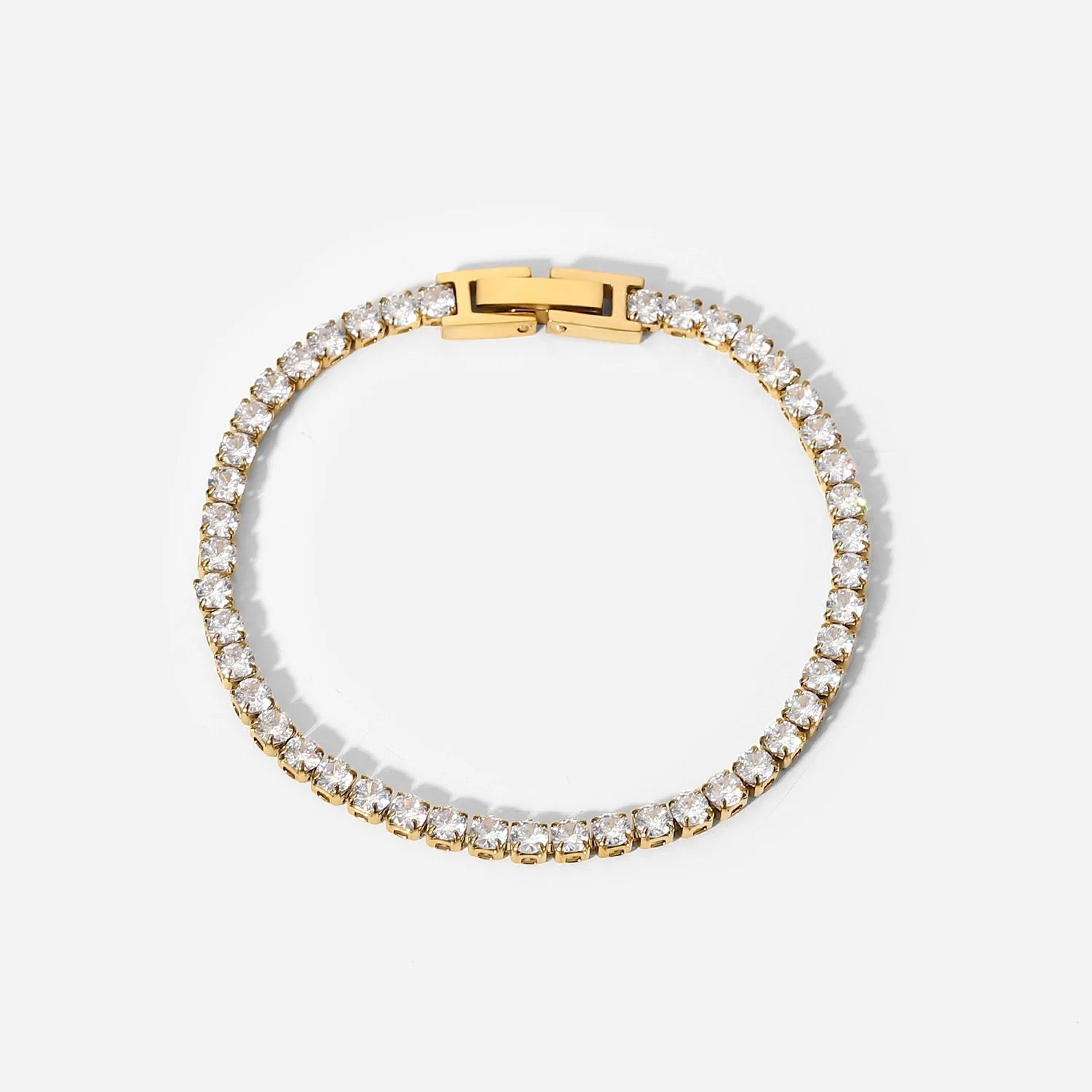 Gold tennis bracelet