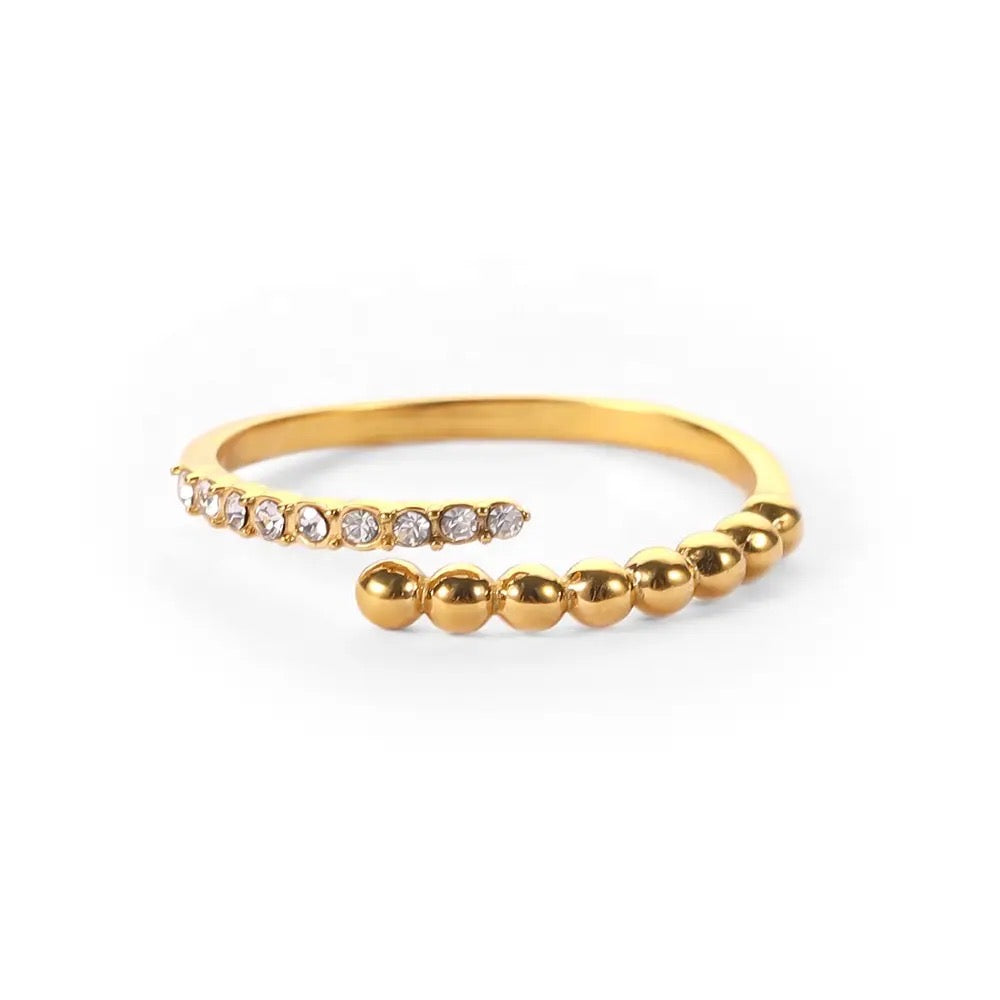 LILA BEAD ZIRCON RING