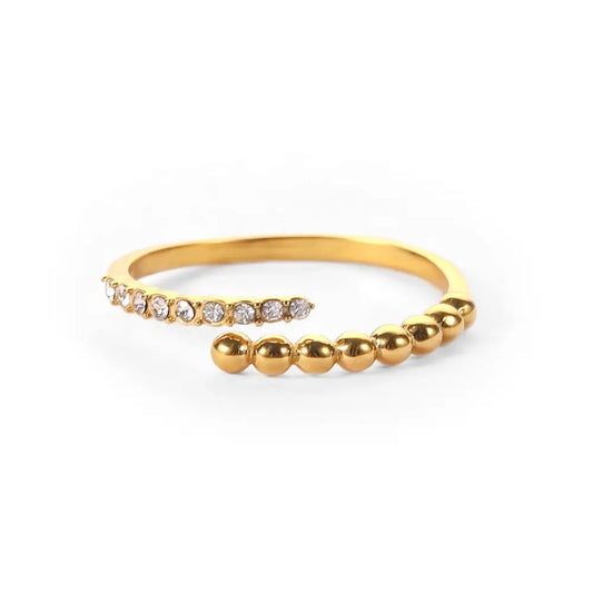 LILA BEAD ZIRCON RING