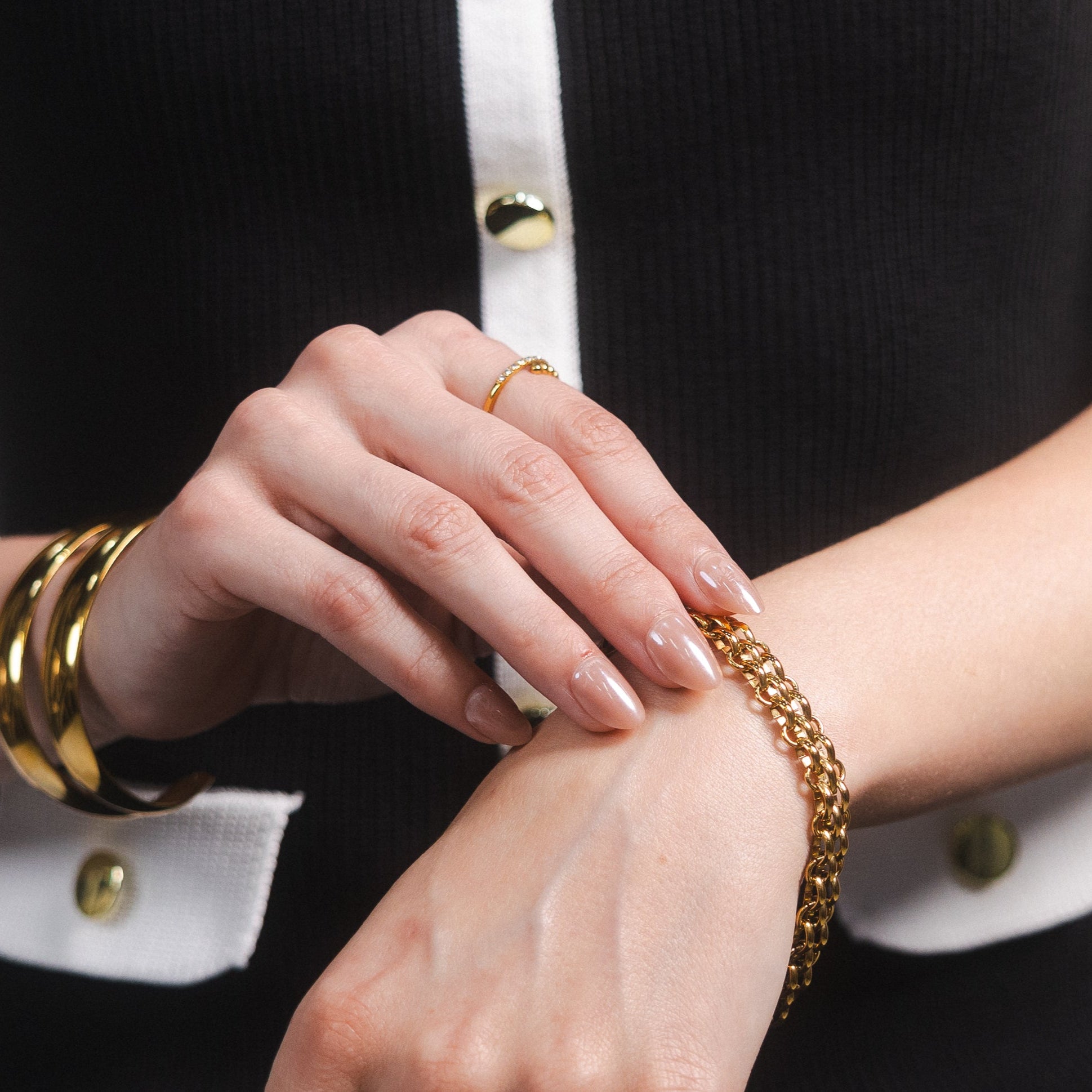 Lila Bead Zircon Ring