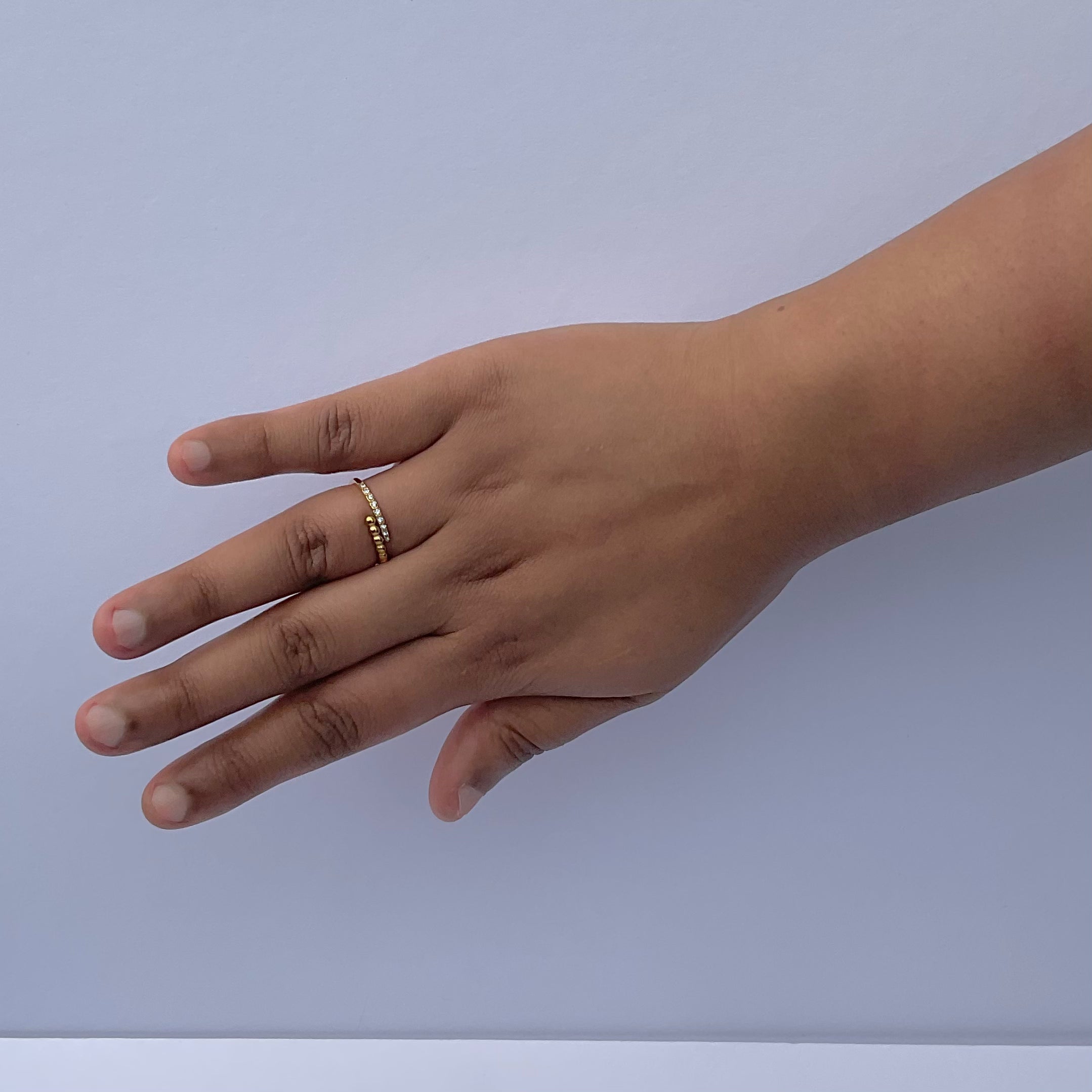 Lila Bead Zircon Ring