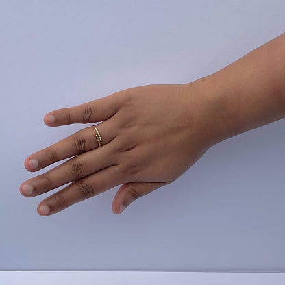 LILA BEAD ZIRCON RING