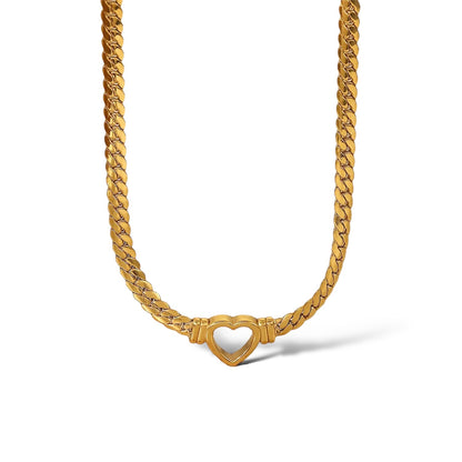 HAILEY HOLLOW HEART NECKLACE