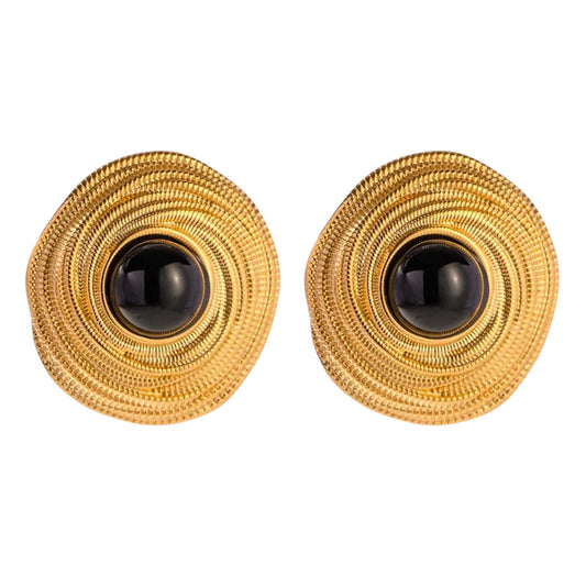 AMIRA AGATE ROUND EARRING